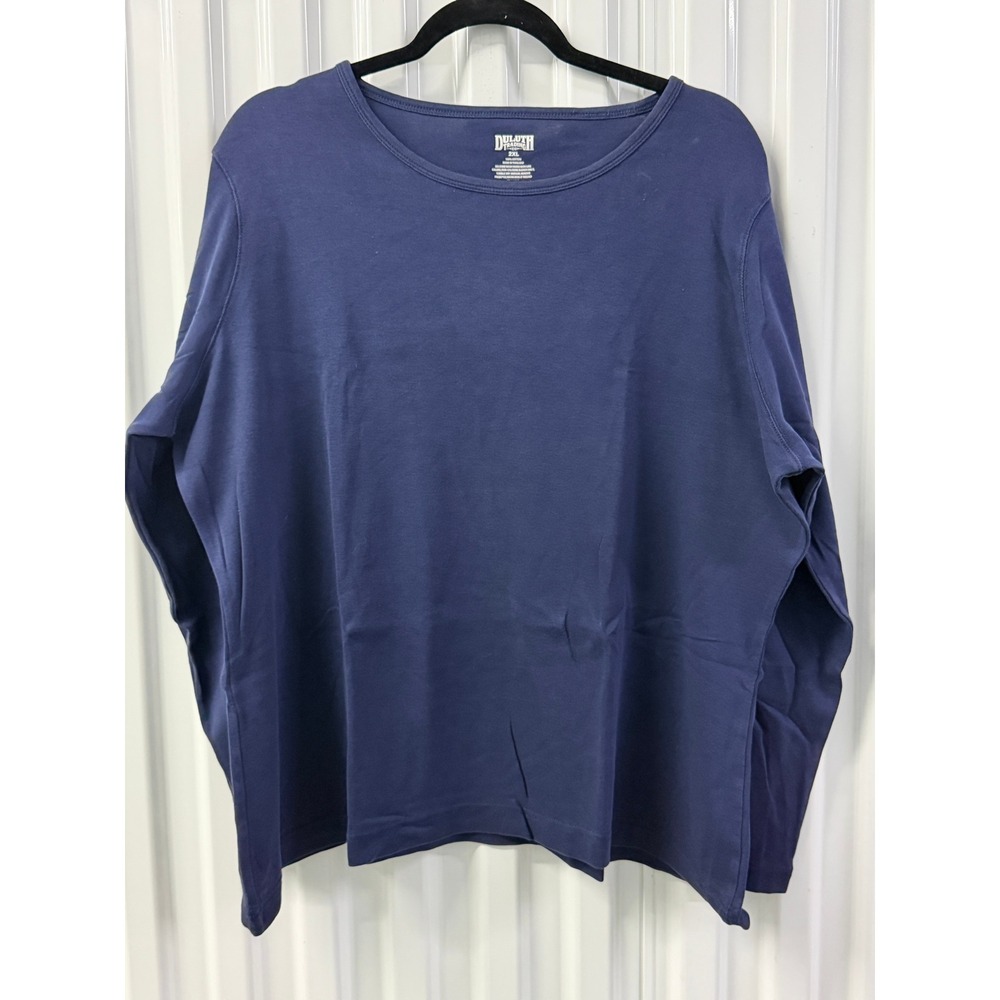Duluth Trading Co Long Sleeve Tee Womens 2XL Navy Blue Excellent Cotton Scoop